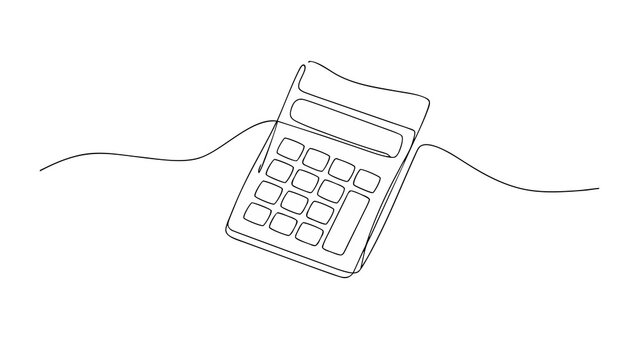 continuous line art jpg on drawing art of calculator account