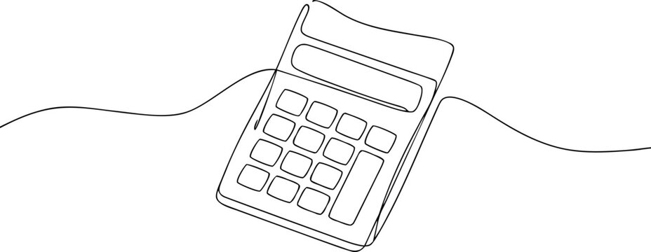 continuous line art eps drawing art of calculator account