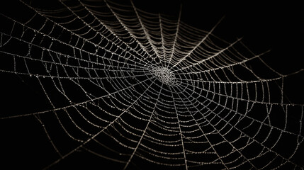 Obraz premium cobweb or spider web isolated on black background