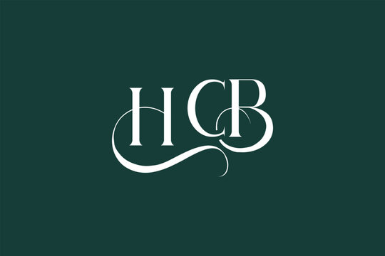 Initial HCB creative letter logo design. Elegant Monogram Logo Design with Decorative Elements and Typography