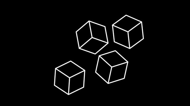 Animated sugar icons in thin line style