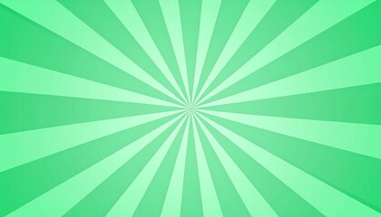A vibrant, light mint green background features radiating lines, creating a dynamic and cheerful visual effect.
