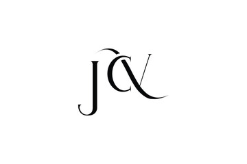 Initial JCV creative letter logo design. Elegant Monogram Logo Design with Decorative Elements and Typography