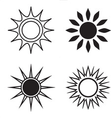 Sun Icons Graphic Elements Set