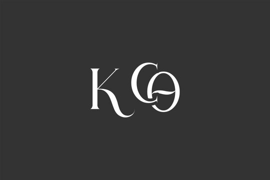 Initial KCO creative letter logo design. Elegant Monogram Logo Design with Decorative Elements and Typography