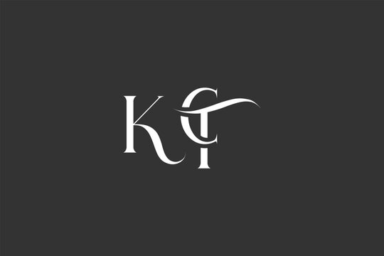 Initial KCT creative letter logo design. Elegant Monogram Logo Design with Decorative Elements and Typography