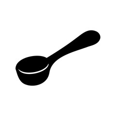 Black and White Silhouette of a Spoon on a Clear White Background