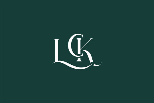 Initial LCK creative letter logo design. Elegant Monogram Logo Design with Decorative Elements and Typography