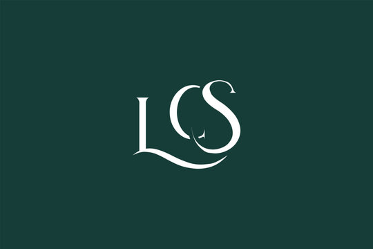 Initial LCS creative letter logo design. Elegant Monogram Logo Design with Decorative Elements and Typography
