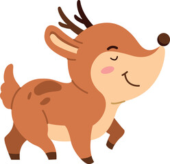 Adorable Cute Baby Deer Cartoon Character Vector Design