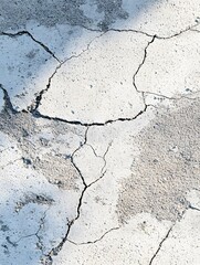 Obraz premium Cracked Dry Ground Texture: Close-Up of White Cracked Earth Surface for Nature and Environment Background