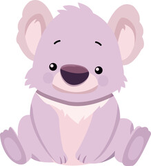 Adorable Cute Koala Sitting Position Cartoon Character Vector Design