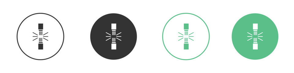 Broken Wire Icon icons silhouette in flat black style.