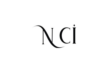 Initial NCI creative letter logo design. Elegant Monogram Logo Design with Decorative Elements and Typography