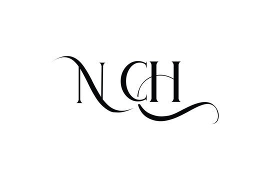 Initial NCH creative letter logo design. Elegant Monogram Logo Design with Decorative Elements and Typography