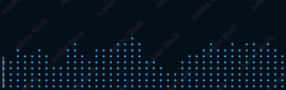 Aufkleber modern vector tech background with abstract blue dot pattern on dark design.