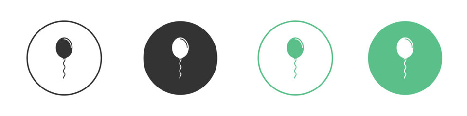 Balloon icons silhouette in flat black style.