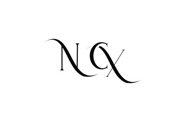 Initial NCX creative letter logo design. Elegant Monogram Logo Design with Decorative Elements and Typography