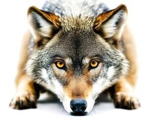 Fototapeta premium Majestic Wolf in Nature: Powerful Predator of the Wildlife Habitat