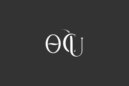 Initial OCU creative letter logo design. Elegant Monogram Logo Design with Decorative Elements and Typography