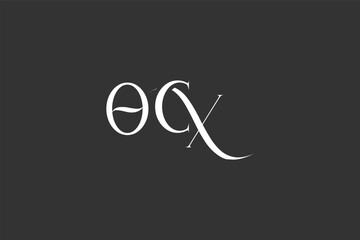 Initial OCX creative letter logo design. Elegant Monogram Logo Design with Decorative Elements and Typography