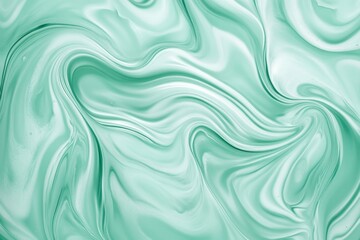 Obraz premium The artwork presents a hypnotic blend of mint green and seafoam blue in a fluid organic abstract composition with captivating flow patterns