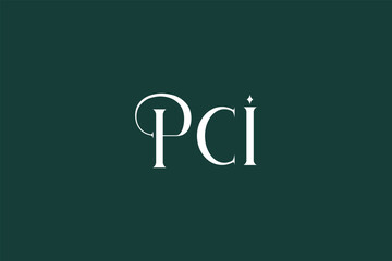 Obraz premium Initial PCI creative letter logo design. Elegant Monogram Logo Design with Decorative Elements and Typography
