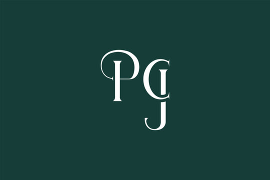 Initial PCJ creative letter logo design. Elegant Monogram Logo Design with Decorative Elements and Typography
