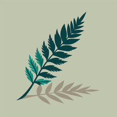 Aesthetic aesthetic shadow play of fern leaves