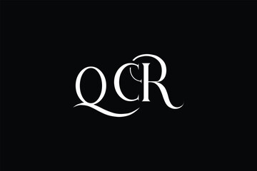 Initial QCR creative letter logo design. Elegant Monogram Logo Design with Decorative Elements and Typography