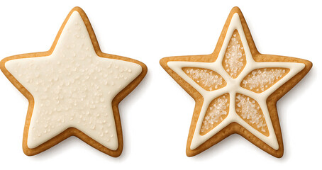 Obraz premium Two star cookies with sugar on them