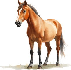 Watercolor vector illustration of a horse.