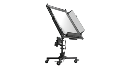 Portable light panel on adjustable stand with wheels