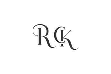 Initial RCK creative letter logo design. Elegant Monogram Logo Design with Decorative Elements and Typography