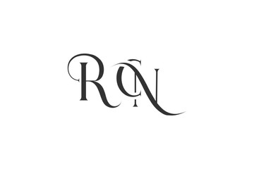 Initial RCN creative letter logo design. Elegant Monogram Logo Design with Decorative Elements and Typography