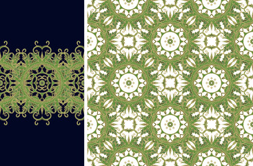 Set of golden decorative elements -  ornamental vector border ribbon, openwork textures, oriental style