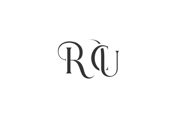 Initial RCU creative letter logo design. Elegant Monogram Logo Design with Decorative Elements and Typography