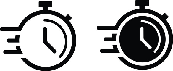 Modern Time Icon Vector Design Set for UI