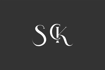 Initial SCK creative letter logo design. Elegant Monogram Logo Design with Decorative Elements and Typography