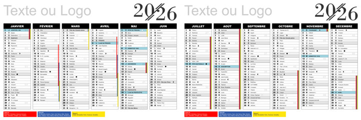 calendrier 2026