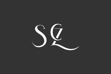 Initial SCZ creative letter logo design. Elegant Monogram Logo Design with Decorative Elements and Typography