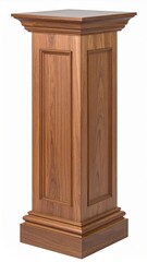 Obraz premium Wood Grain Pedestal Display Stand with Square Top and Base in Brown Tone