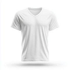 Blank White V-Neck T-Shirt Mockup for Design Presentation
