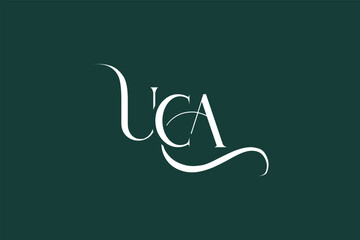 Initial UCA creative letter logo design. Elegant Monogram Logo Design with Decorative Elements and Typography