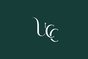 Initial UCC creative letter logo design. Elegant Monogram Logo Design with Decorative Elements and Typography