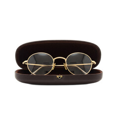Stylish glasses with a case designed for protection and portability.