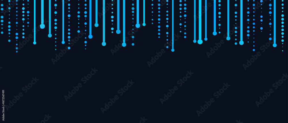 Aufkleber abstract vector tech background with blue lines and dots on dark surface.