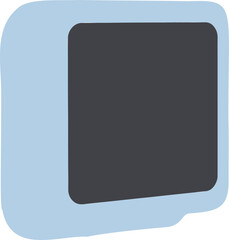 A clean, simple, and abstract illustration of a television screen with a light blue frame, perfect for themes of media, technology, and entertainment.