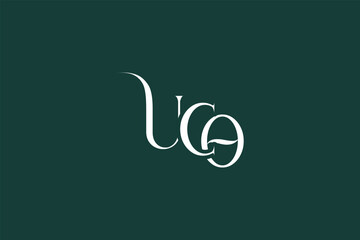 Initial UCO creative letter logo design. Elegant Monogram Logo Design with Decorative Elements and Typography