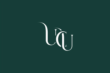 Initial UCU creative letter logo design. Elegant Monogram Logo Design with Decorative Elements and Typography